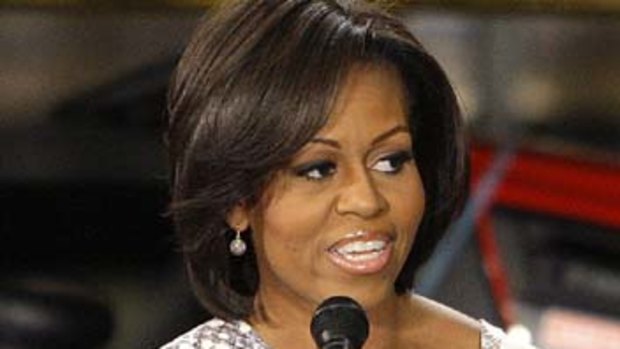 Michelle Obama ... was aboard the Boeing 737.