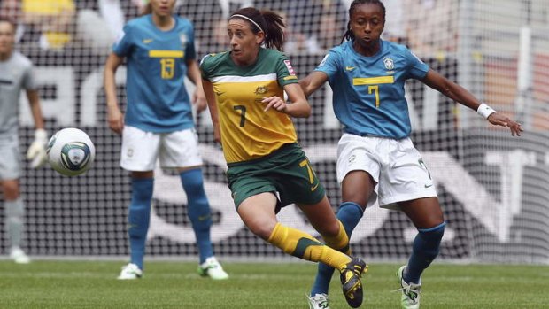 Cup dreams: Heather Garriock playing for the Matildas in 2011.