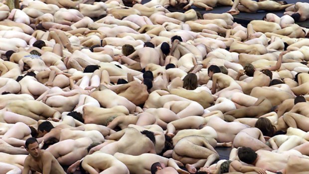 Myf Warhurst was one of thousands of people who posed nude for a photo shoot by Spencer Tunick.