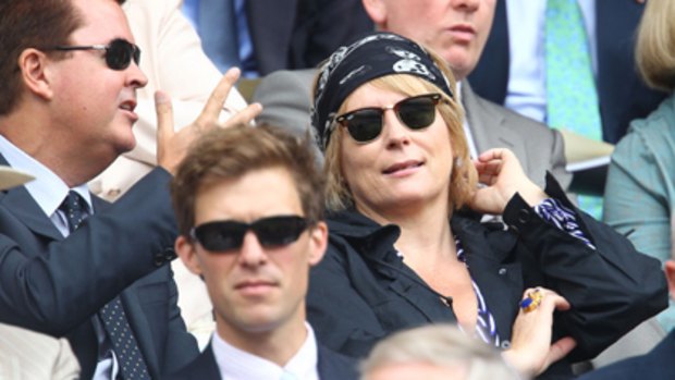 Battle won ... a recovering Jennifer Saunders at Wimbledon last month.