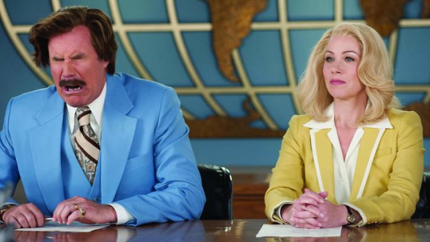 Back with more rudeness: Will Ferrell as Ron Burgundy and Christina Applegate as Veronica Corningstone in Anchorman 2: The Legend Continues.