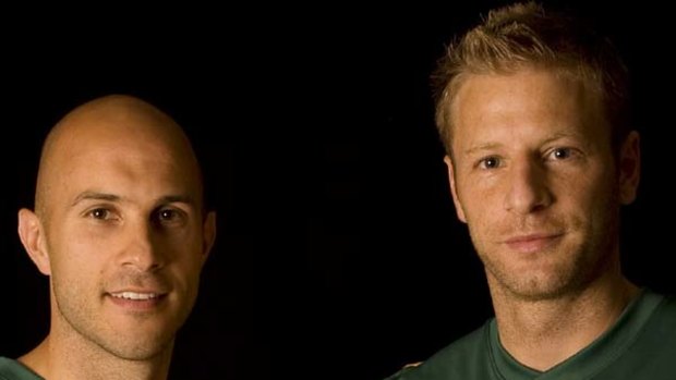 World Cup countdown ... Vince Grella, right, has picked out Mark Bresciano as one of Australia's key men.