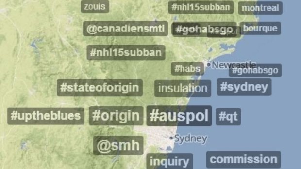 Trending hashtags from NSW.