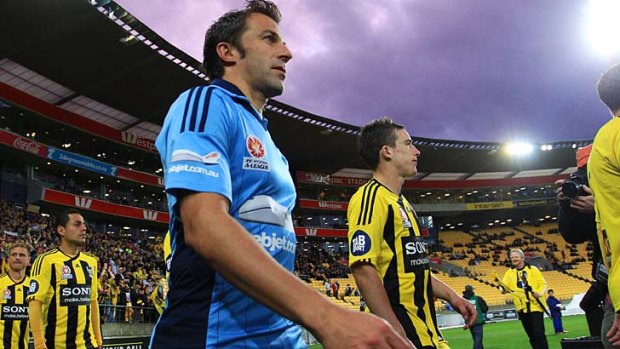Alessandro Del Piero walks out for his first match with Sydney FC last Saturday.