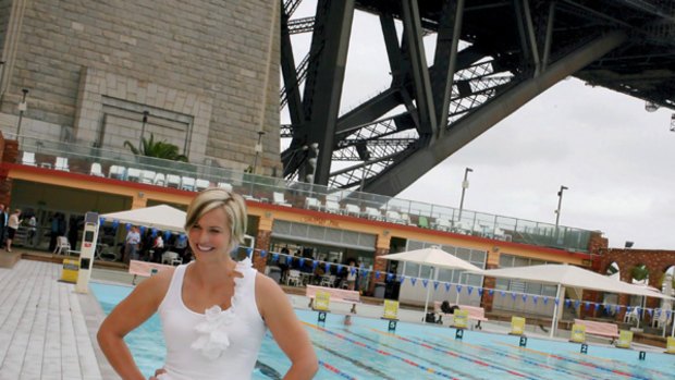 Libby Trickett at North Sydney Pool yesterday where she announced her retirement from swimming.