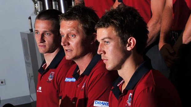 Jack Trengove, right, had no problem with coach Mark Neeld benching him and co-captain Jack Grimes.