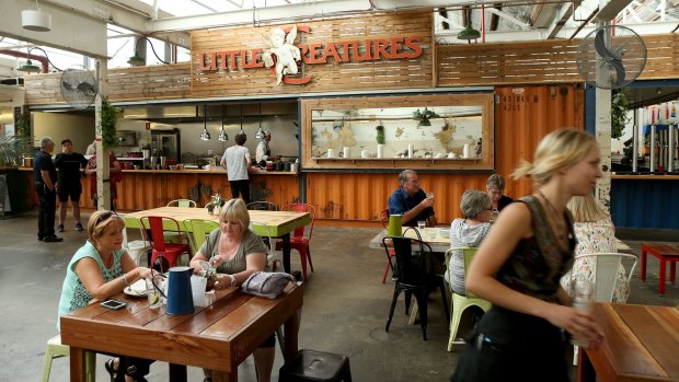 The dining room inside the Little Creatures Brewery in Geelong.