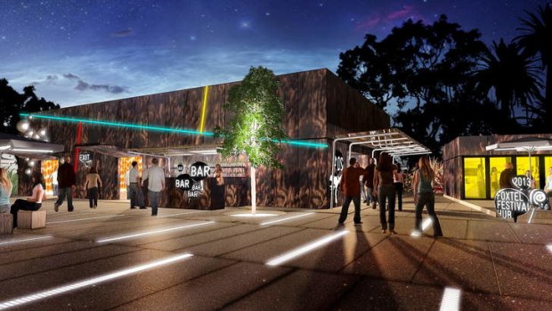 Designs for the Melbourne Festival hub have submitted by Bluebottle Designs. Construction will begin on Monday.