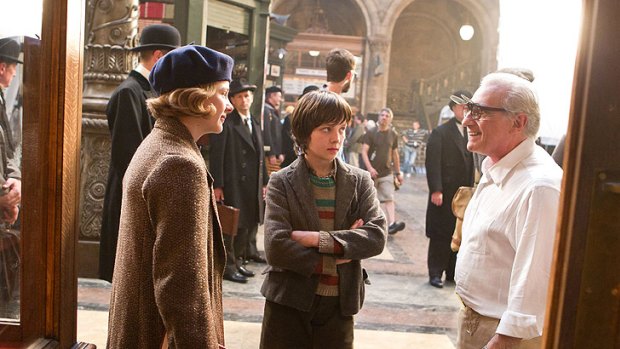 Martin Scorsese (right), pictured on the set of <i>Hugo</i>, is one of the nominees for Best Director.