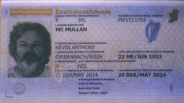 Peter Fosters' false Irish passport.