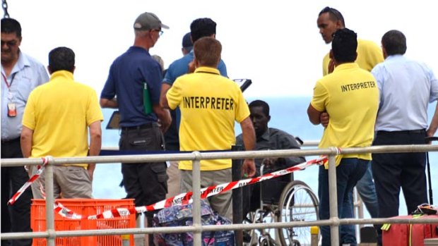 Approximately 60 women, men and children have been picked up by Custom officers at Christmas Island.