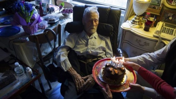 'How long can this go on?': Alexander Imich, aged 111, doesn't drink alcohol, says he has always eaten sparingly and counts the aeroplane as the greatest invention he has seen.