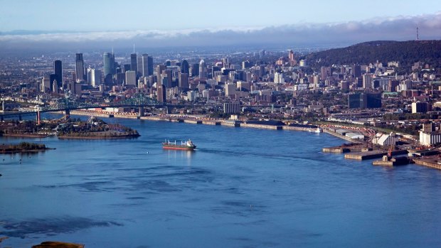 The St Lawrence River in Montreal.