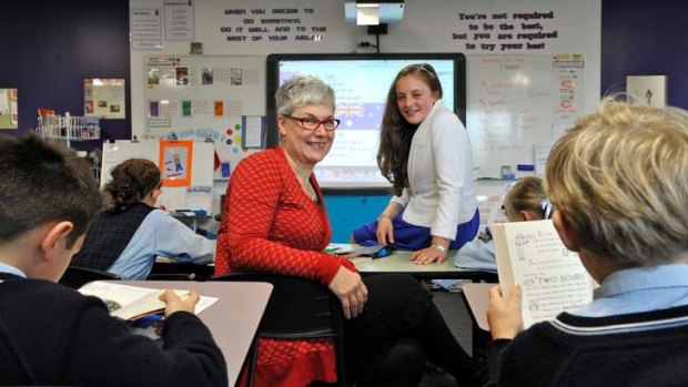 Principal Anne Doherty and Giuliana Lombardi.