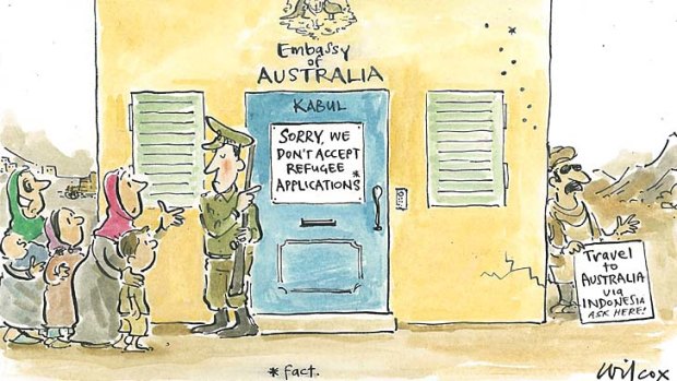 Nailed it ... Cathy Wilcox's Embassy of Australia cartoon from July 15.