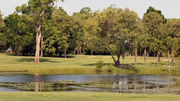 Two crocs have taken up residence at Half Moon Bay Golf Course at Yorkeys Knob, in far north Queensland.