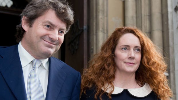 Elite set ... Rebekah Brooks leaves the High Court last year with her husband, Charlie, after giving evidence at the Leveson inquiry.