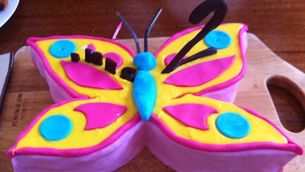 Eye catching ... Jess Matson's butterfly cake.
