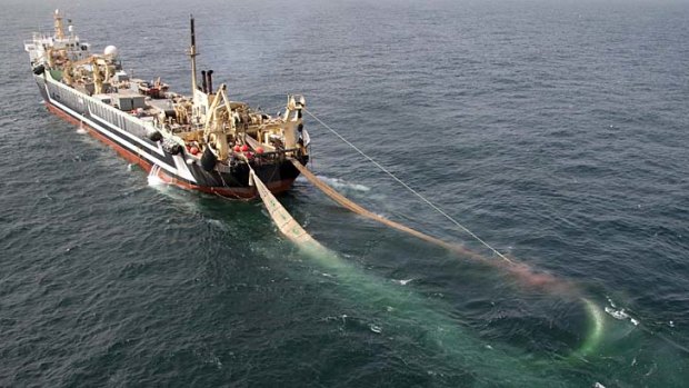 The Margiris super-trawler, which left Australia in March, has been tracked down in the South Pacific.