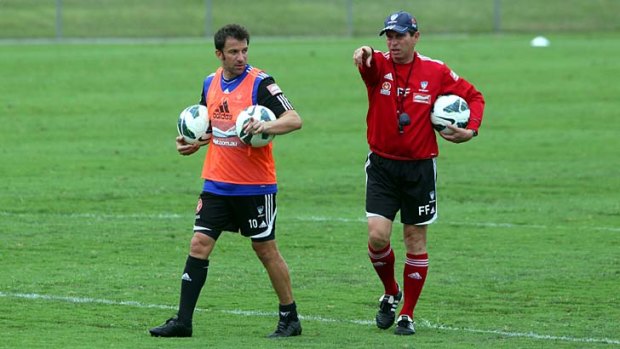 New direction: Sydney FC coach Frank Farina with star player Alessandro Del Piero.