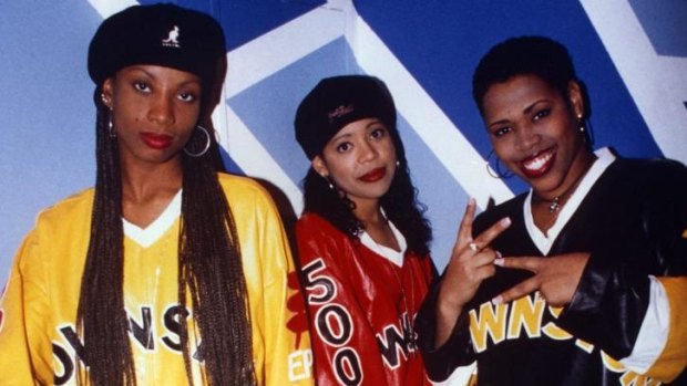 The late Charmayne 'Maxee' Maxwell (left) poses with fellow Brownstone members Monica 'Mimi' Doby and Nichole 'Nicci' Gilbert in 1994.