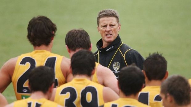 Tommy's way: Richmond coach Damien Hardwick has urged his troops to play "relentless" and "ruthless'