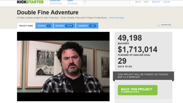 Double Fine Adventure's Kickstarter page today.