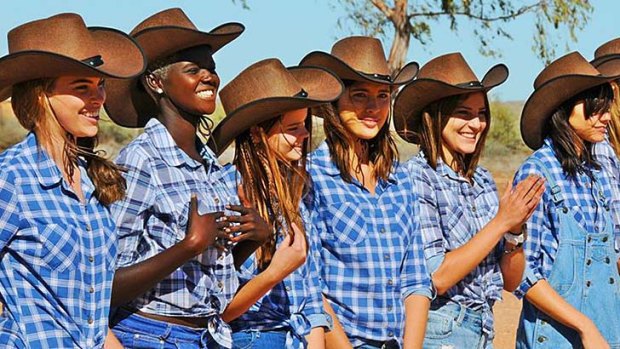 Country girls: The contestants in Broken Hill.