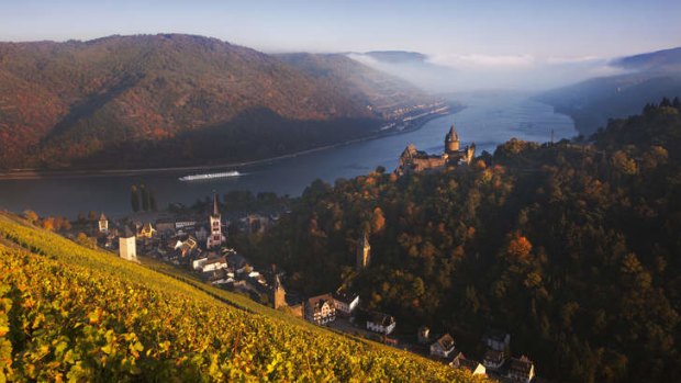 Down by the river: castles on the Rhine River.