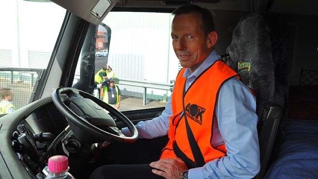 High visibility &#8230; Tony Abbott has taken to the streets to drive home his pledge to put the Pacific Highway before the Parramatta-Epping rail link.