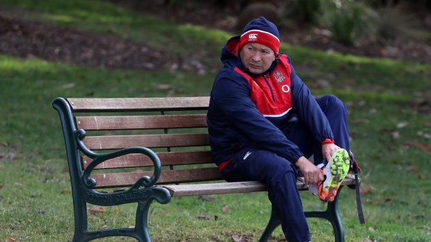 Eddie everywhere: England coach Eddie Jones during an England training session in Melbourne.