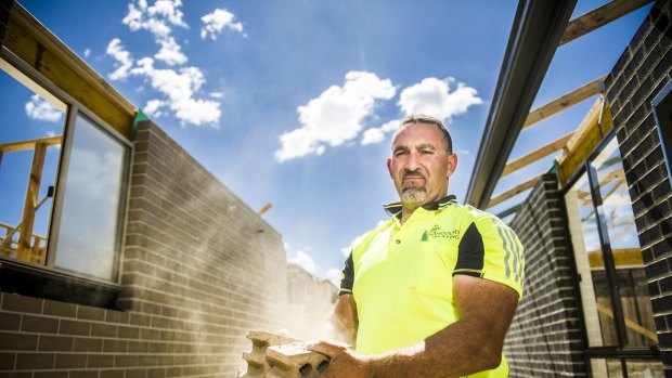 Harcourt Bricklaying owner Chris Gianchou, on a home in Casey, says small blocks were not favoured by either home owners or bricklayers.