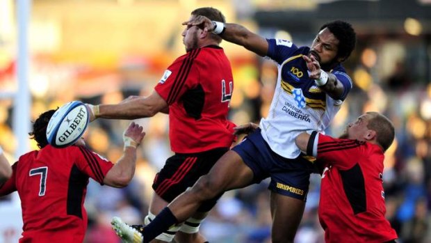 Henry Speight in action against the Crusaders.