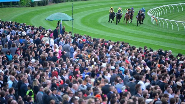 A packed crowd was in place on the lawns for race one, four and a quarter hours before the running of the Cox Plate