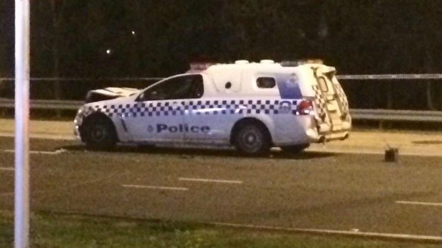 Six people have been arrested after this police van was repeatedly rammed in Airport West this morning.