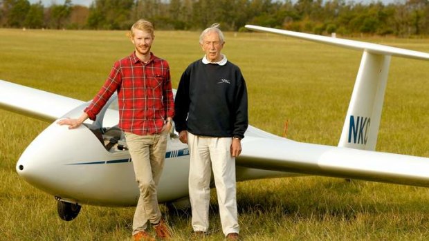 Sky's the limit: Ross Woodthorpe Anderson and his grandfather Herbert.