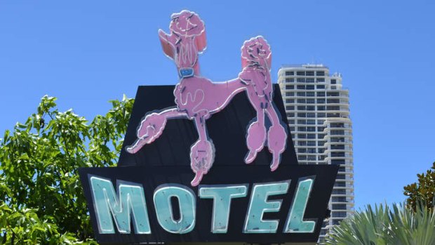All that glitters: the rescued Pink Poodle Motel sign.