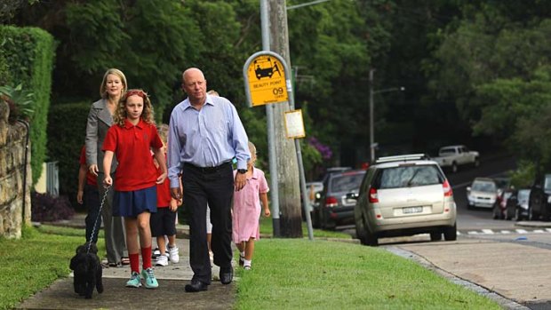 Safety first: The Portrate family are among concerned locals in Mosman.