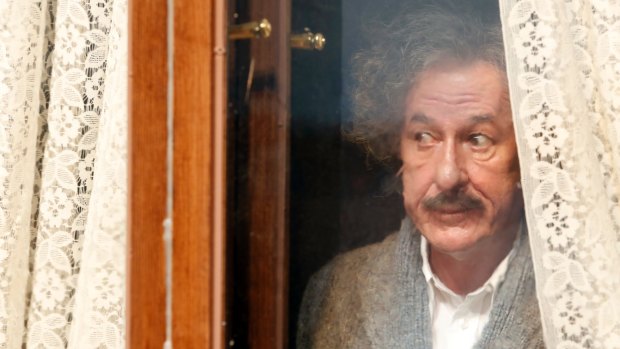 Geoffrey Rush as Albert Einstein in the National Geographic miniseries, Genius.