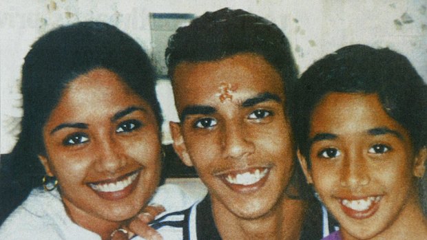 The Singh siblings, from left: Neelma, 24, Kunal, 18, and Sidhi, 12.