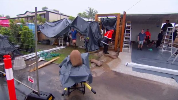 Aaron and Daniella's Gold Coast house is left to the elements.
