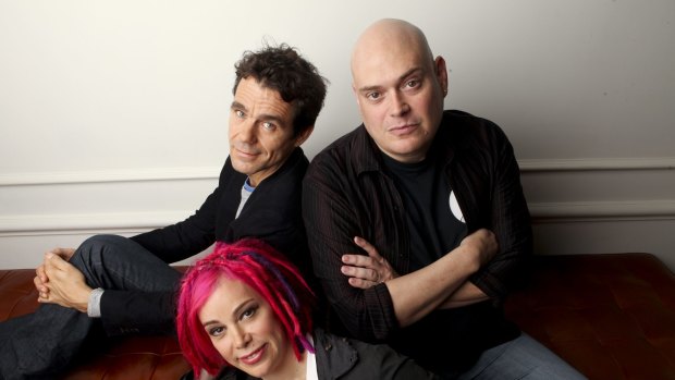 Andy Wachowski, right, Tom Tykwer and Lana Wachowski, the directors of the film Cloud Atlas.