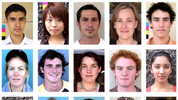 Some of the Sydney faces that made up the final composite image.