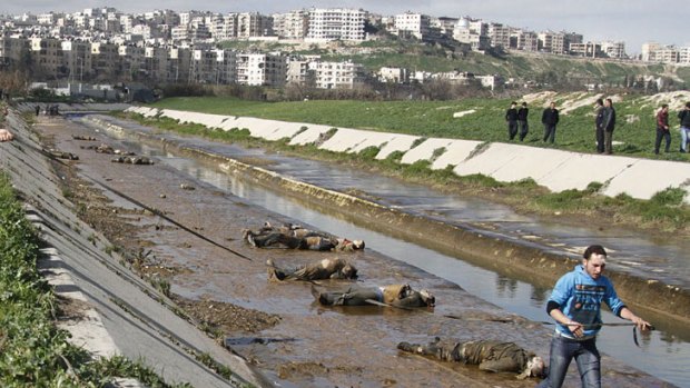 Horrific discovery ... 68 bodies were found in Aleppo.