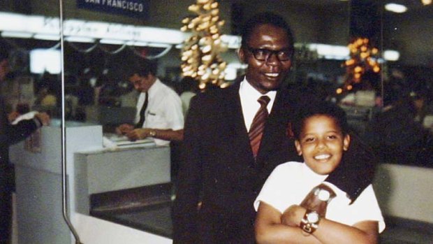 Men and boys &#8230; Barack Obama with his father, Barack snr.