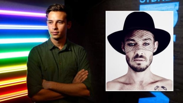 Flume, left, at the Opera House where he and Daniel Johns, right, were named as two of Vivid's acts.