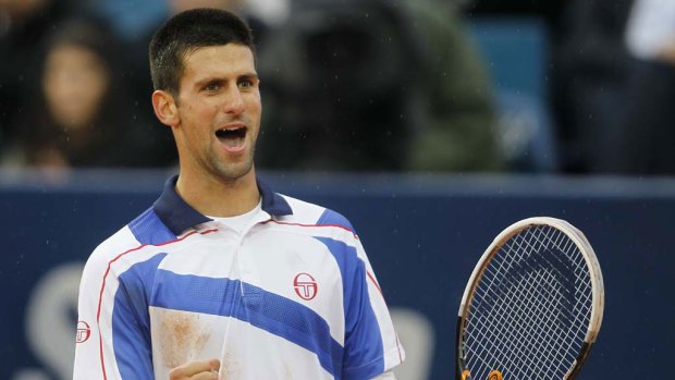 Victorious ... World No. 2 Novak Djokovic.