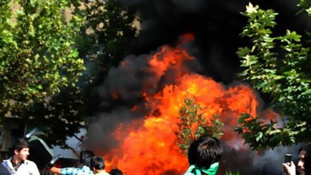 One of the photos of protests in Isfahan published on Twitter.