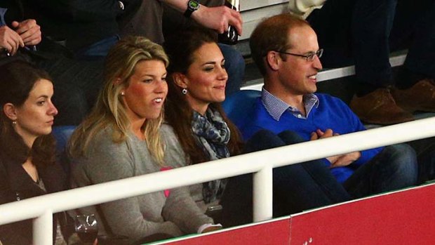 The royal couple at a Super Rugby match between the Waratahs and the Bulls.