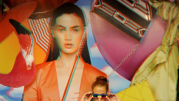 Fashion's new frontier &#8230; one of the new 3D displays at Sportsgirl designed to attract more consumers to visit the stores rather than purchase their goods online.